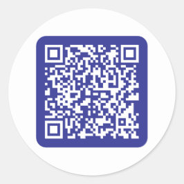 Skapa en skannbar QR-kod | Redigerbar mörkblå Runt Klistermärke