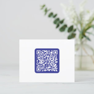 Skapa en skannbar QR-kod Redigerbar mörkblå Tack Kort