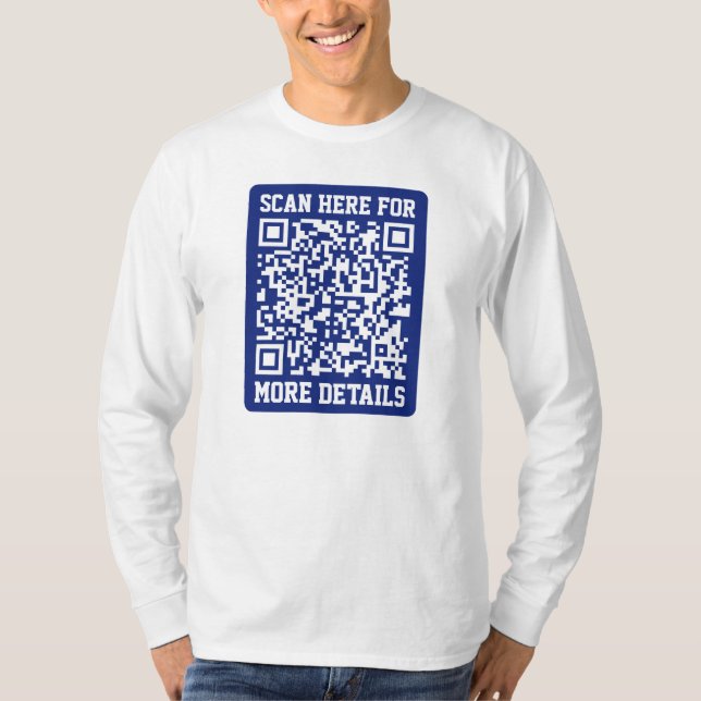 Skapa en skannerbar QR-kod | Blåblå (redigerbar) T Shirt (Framsida)
