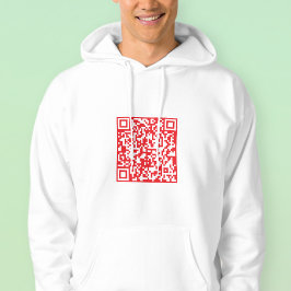 Skapa en skannerbar röd (redigerbar) QR-kod Hoodie