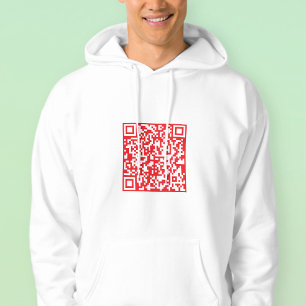 Skapa en skannerbar röd (redigerbar) QR-kod Hoodie