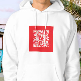 Skapa en skannerbar röd (redigerbar) QR-kod Hoodie