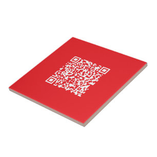 Skapa en skannerbar röd (redigerbar) QR-kod Kakelplatta