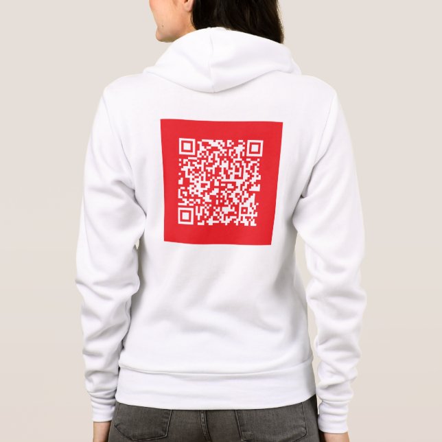 Skapa en skannerbar röd (redigerbar) QR-kod T Shirt (Baksida)