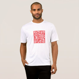 Skapa en skannerbar röd (redigerbar) QR-kod T Shirt