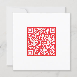 Skapa en skannerbar röd (redigerbar) QR-kod Tack Kort