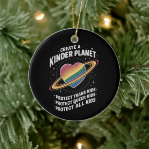 Skapa en snällare planet för HBTQ-ungdomar Julgransprydnad Keramik