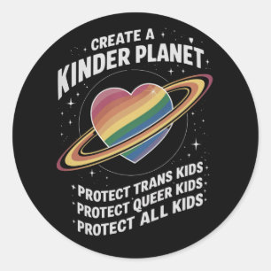 Skapa en snällare planet för HBTQ-ungdomar Runt Klistermärke