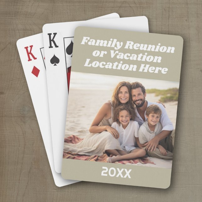 Skapa en vakueringskunderna med foto och text casinokort (Personalized playing cards - family reunion or vacation keepsake)
