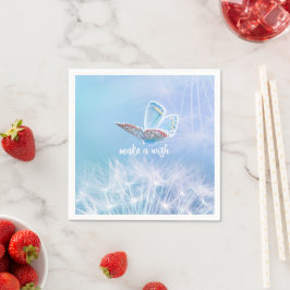 Skapa en Wish Dandelion- och Butterfly-design Pappersservett
