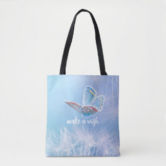 Skapa en Wish Dandelion och Butterfly Design Tote Tygkasse