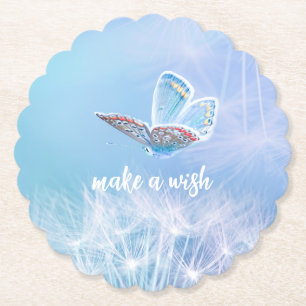 Skapa en Wish Dandelion- och Butterfly-design Underlägg Papper
