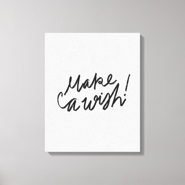 Skapa en Wish Typography Dekorativ kudde Canvastryck (Framsida)