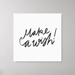Skapa en Wish Typography Dekorativ kudde Canvastryck