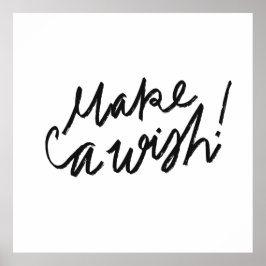 Skapa en Wish Typography Dekorativ kudde Poster