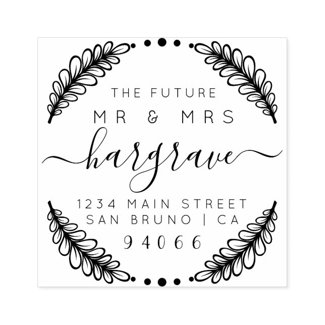 Skapa Er Anpassningsbar Framtid, mr & Mrs Returadr Stämpel (Tryck)