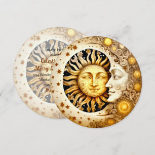 Skapa er egen Victoiran Steampunk Sol & Måne Inbjudningar