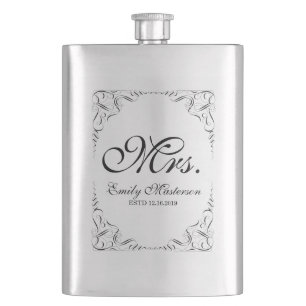 Skapa er, herr Hers Bröllop Monogram Fickplunta