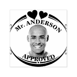 Skapa ett anpassat roligt ansikte lärar godkännand självfärgande stämpel