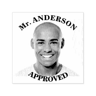 Skapa ett anpassat roligt ansikte lärarens godkänn självfärgande stämpel