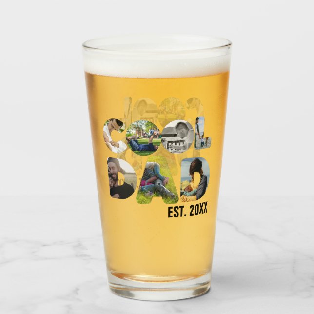 Skapa ett eget foto av coola pappa 7 brev för hono glaskopp (Framsida fylld)