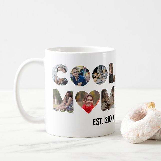 Skapa ett eget foto från Coola mamma 7 brev för he Kaffemugg (Med munk)
