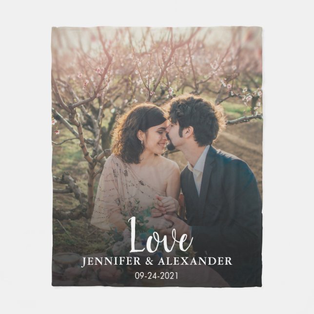 Skapa ett eget foto i bröllop förlovning fleecefilt (Framsidan)