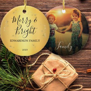Skapa ett eget foto i familjen Merry & Bright Julgransprydnad Keramik