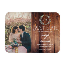 Skapa ett eget fotografi av rustik trä i monogramm magnet