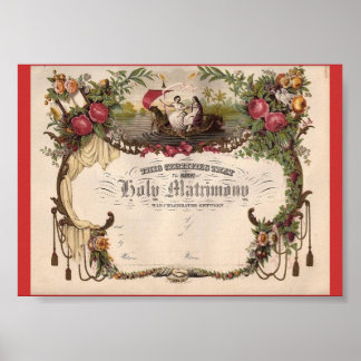 Skapa ett eget Vintage Art Giftermål-certifikat! Poster