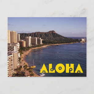 Skapa ett hawaiiskt vykort för vaccinationsfoto