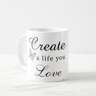Skapa ett liv du älskar Motivationskort Kaffemugg