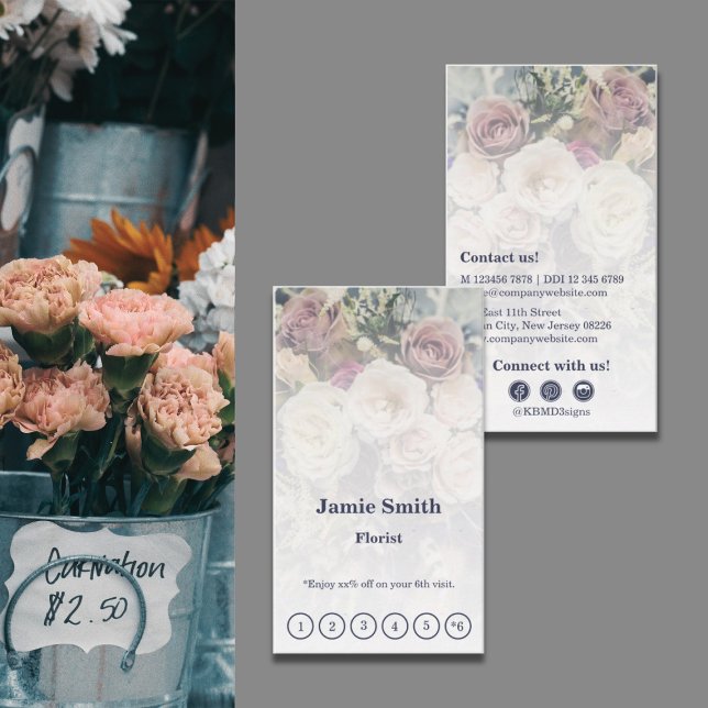 Skapa ett Personlig Photo Florist Loyalty Card Lojalitetskort (Create A Personalized Photo Florist Loyalty Card)