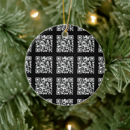 Skapa ett rutigt QR-kodmönster | Redigerbar färg Julgransprydnad Keramik