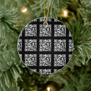 Skapa ett rutigt QR-kodmönster   Redigerbar färg Julgransprydnad Keramik