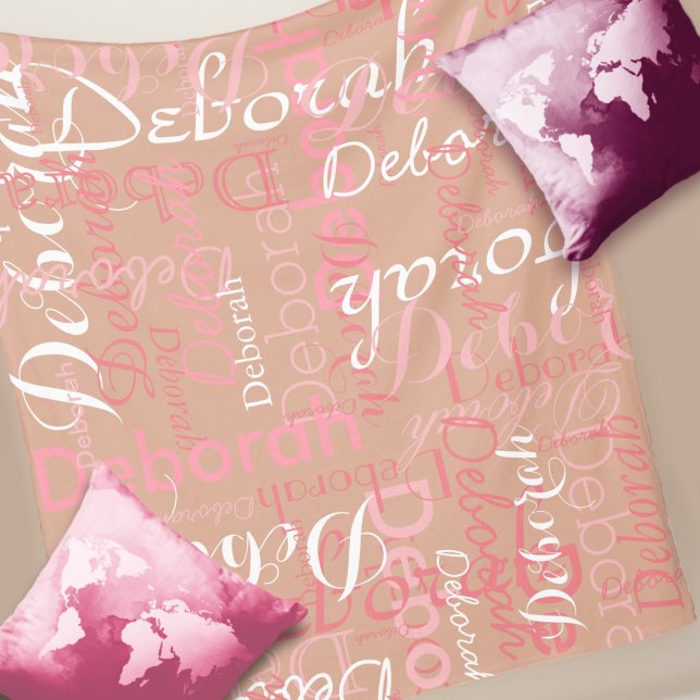 Skapa Feminine Namn Typography Dusty Ro Fleecefilt (Skapare uppladdad)