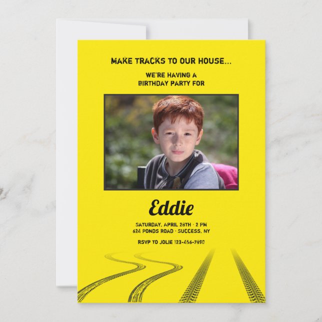 Skapa Födelsedagsfest för spårningsfoto Inbjudningar (Framsida)