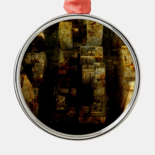 skapa förstklassig runt prydnadsföremål julgransprydnad metall (Framsidan)