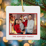 Skapa foto för din egen moderna Personlig-familj Julgransprydnad Keramik<br><div class="desc">Modern Minimalist Simple Personlig Family Photo Ornament. Skapa en egen anpassningsbar-fotojulprydnad med ditt favoritfoto.</div>