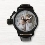 Skapa foto för egen Anpassningsbar Armbandsur<br><div class="desc">Dekorativ elegant anpassningsbara moderna minimalistklocksmodeller med anpassningsbarnas foto, bild eller logotyp. Lägg till ditt favoritfoto, din favoritdesign eller dina favoritbilder om du vill skapa något unikt verkligen. Om du vill redigera den här designmallen klickar du på knappen Ändra och överför din egen bild som visas ovan. Behandla dig själv eller...</div>