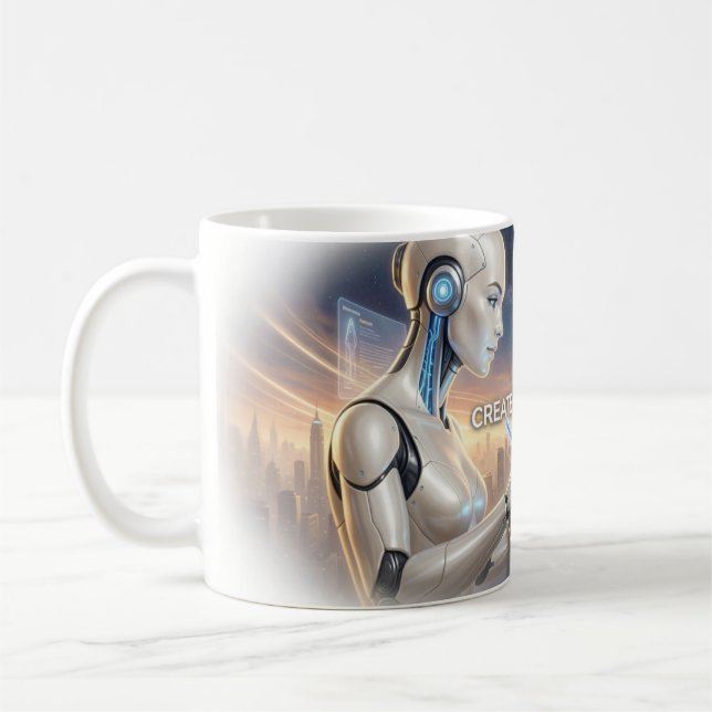 🌌 Skapa Framtiden Futuristisk Konstnärsmugg Kaffemugg (Vänster)