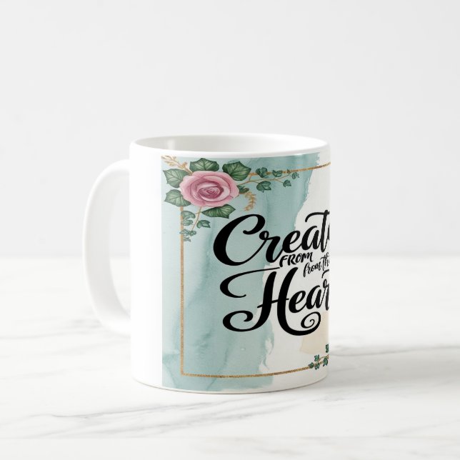 Skapa från hjärtalternativ 3 kaffemugg (Framsida vänster)