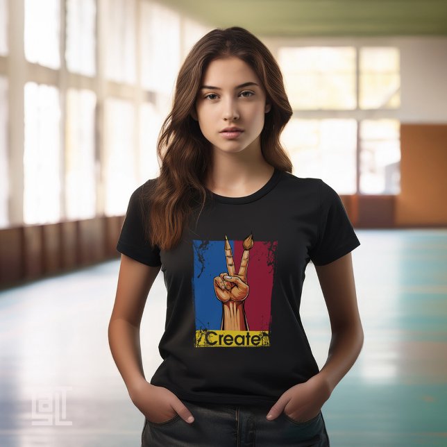 Skapa Fredsteckenet Art Hand - inspiration T Shirt (Skapare uppladdad)