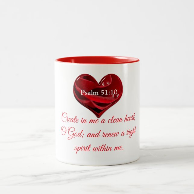 Skapa i mig en ren hjärta Två-Tonad mugg (Center)