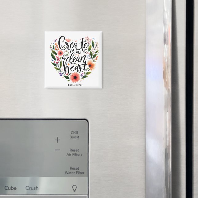 Skapa i mig ett rent hjärta blommig magnet (In Situ (Fridge))