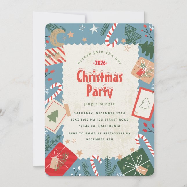 Skapa julfestinbjudan inbjudningar (Framsida)
