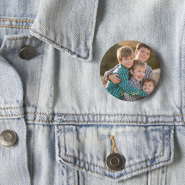 Skapa knappen Rund fototextstift för egen Anpassni Knapp (Create Your Own Custom Round Photo Text Pin Button)