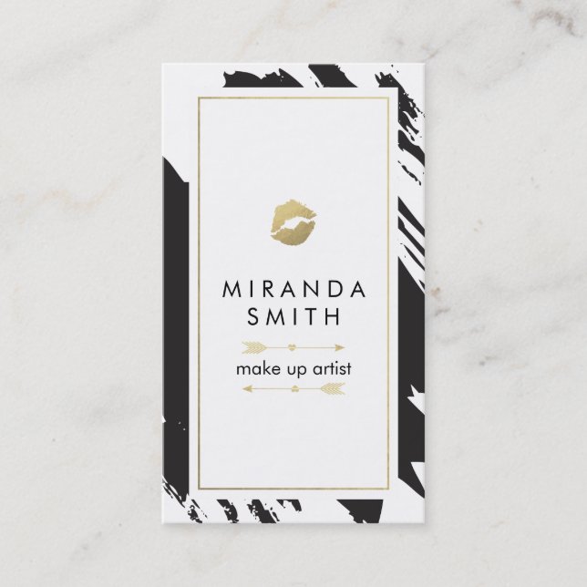 Skapa konstnär, Affärskort - Chic Bruschlinjer Tidsbeställning Kort (Framsida)