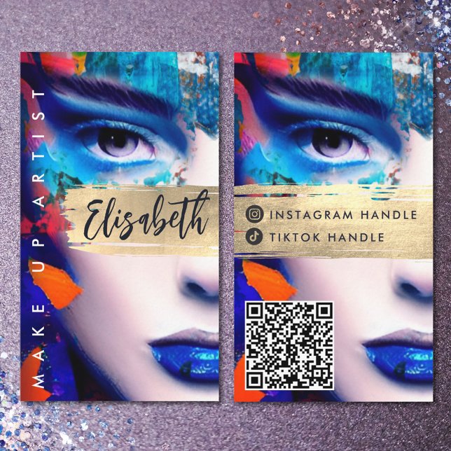 Skapa konstnär Lägg till QR-kod och Social-media f Visitkort (Skapare uppladdad)