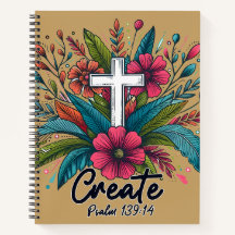 Skapa kristen | Psalm 139 Blommig Korsjournal
